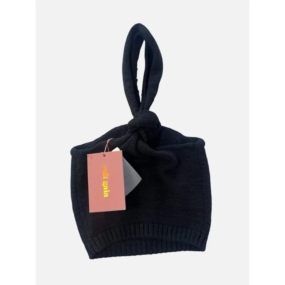 New Cult Gaia Sorine Knit Crop Top in Black Sz XS